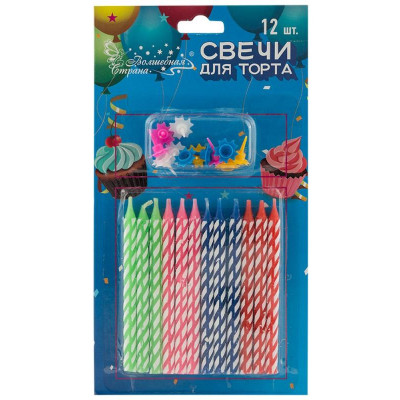 007146 Свечи для торта 'Волшебная страна' (12шт)