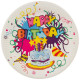 007149 Набор бумажных тарелок 'Happy Birthday' Волшебная страна 23см (6шт)