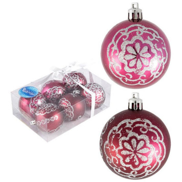 007498 Набор шаров 'Цветок' (6шт) цвет бордо