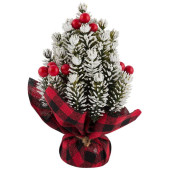 007635 Украшение декоративное 'Елка заснеженная в букете'