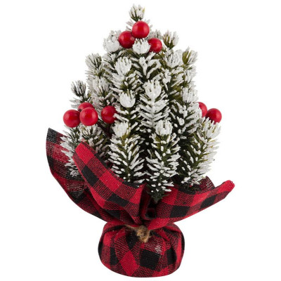 007635 Украшение декоративное 'Елка заснеженная в букете'