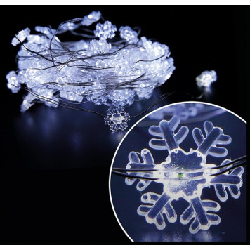 007864 Гирлянда 'Снежинки' на батарейках