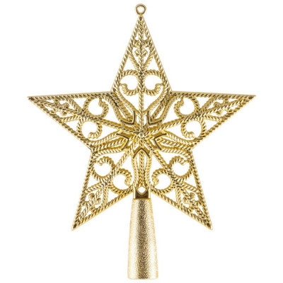 103317 Верхушка на елку 'Звезда объемная ажурная' цвет золотой