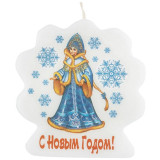 106160 Свеча-барельеф снежинка 67х70мм 'Снегурка'