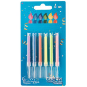 106827 Свечи с разноцветным пламенем 'Волшебная страна' микс цветов (6шт)