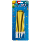 107268 Свечи для торта с подставкой 'Волшебная страна' золото (6шт)