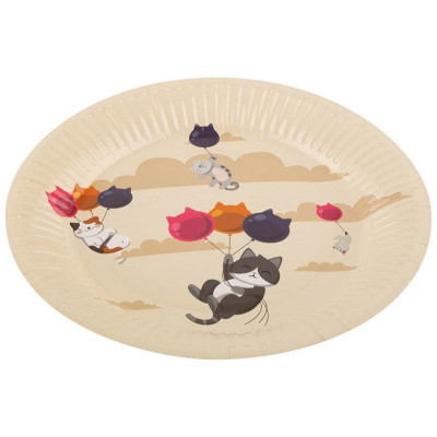109340 Набор бумажных тарелок 'Cats' Волшебная страна 18 см (6шт)-1