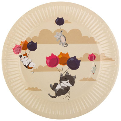 109340 Набор бумажных тарелок 'Cats' Волшебная страна 18 см (6шт)