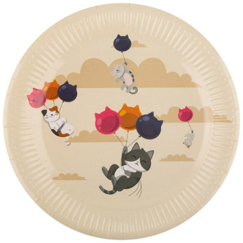 109342 Набор бумажных тарелок 'Cats' Волшебная страна 23см (6шт)