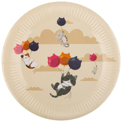 109342 Набор бумажных тарелок 'Cats' Волшебная страна 23см (6шт)