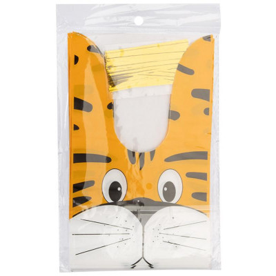 109719 Пакет подарочный с ушками-завязками ' Тигрёнок' (10шт) 13.5х22.5см-2