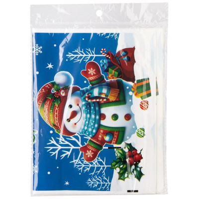 109722 Пакет подарочный с затягивающей лентой 'Снеговик' (10шт) 22.5х34см-2