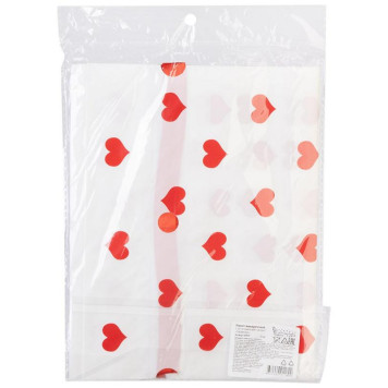 109737 Пакет подарочный с затягивающей лентой 'Сердечки' (10шт) 22.5х34см-2