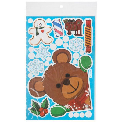 109963 Наклейка интерьерная новогодняя ' Медвежонок' BQ167-2