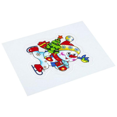 110094 Наклейка интерьерная 'Снеговик на коньках'-1