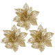 110238 Украшение декоративное 'Цветы' (3шт) цвет золотой