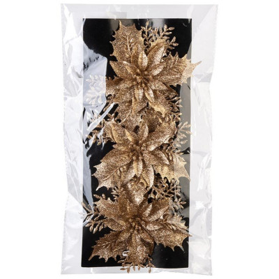 110239 Украшение декоративное 'Цветы' (3шт) цвет медный-2