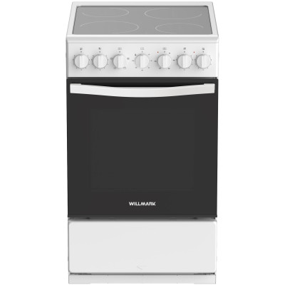 Плита электрическая WILLMARK VC-5642W (59л, стеклокерамика, эл. дух., 4 конф., таймер, белая)