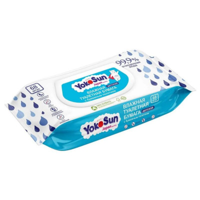 5258 Влажная детская туалетная бумага 68шт YokoSun-1